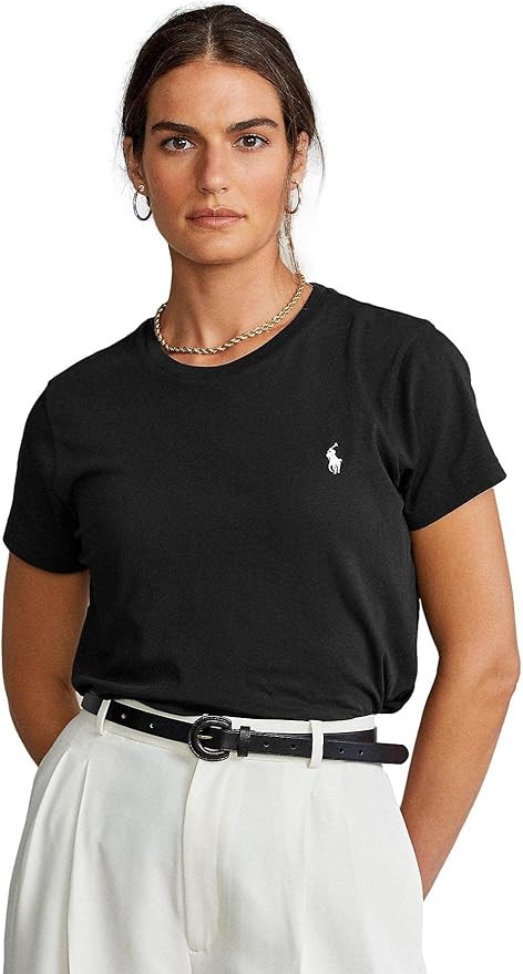 Polo Ralph Lauren Womens Crew Neck Jersey T-Shirt | Amazon (US)