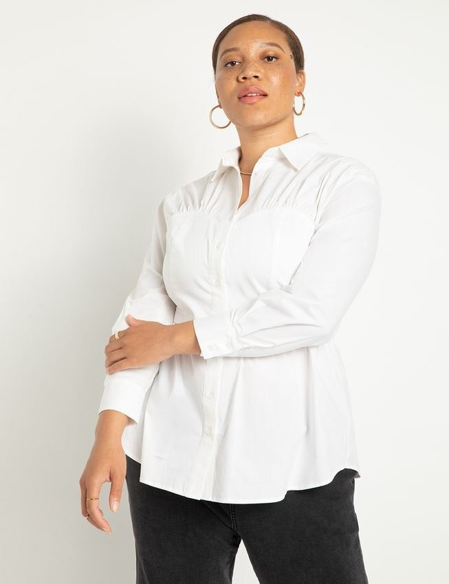 Bustier Collared Top | Eloquii