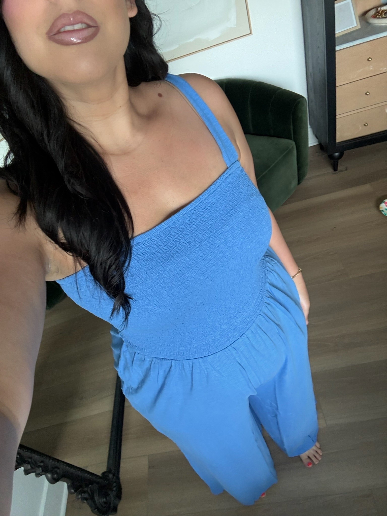Summer jumpsuit, so comfy and in the prettiest color!

#LTKootd #LTKSeasonal #LTKMidsize