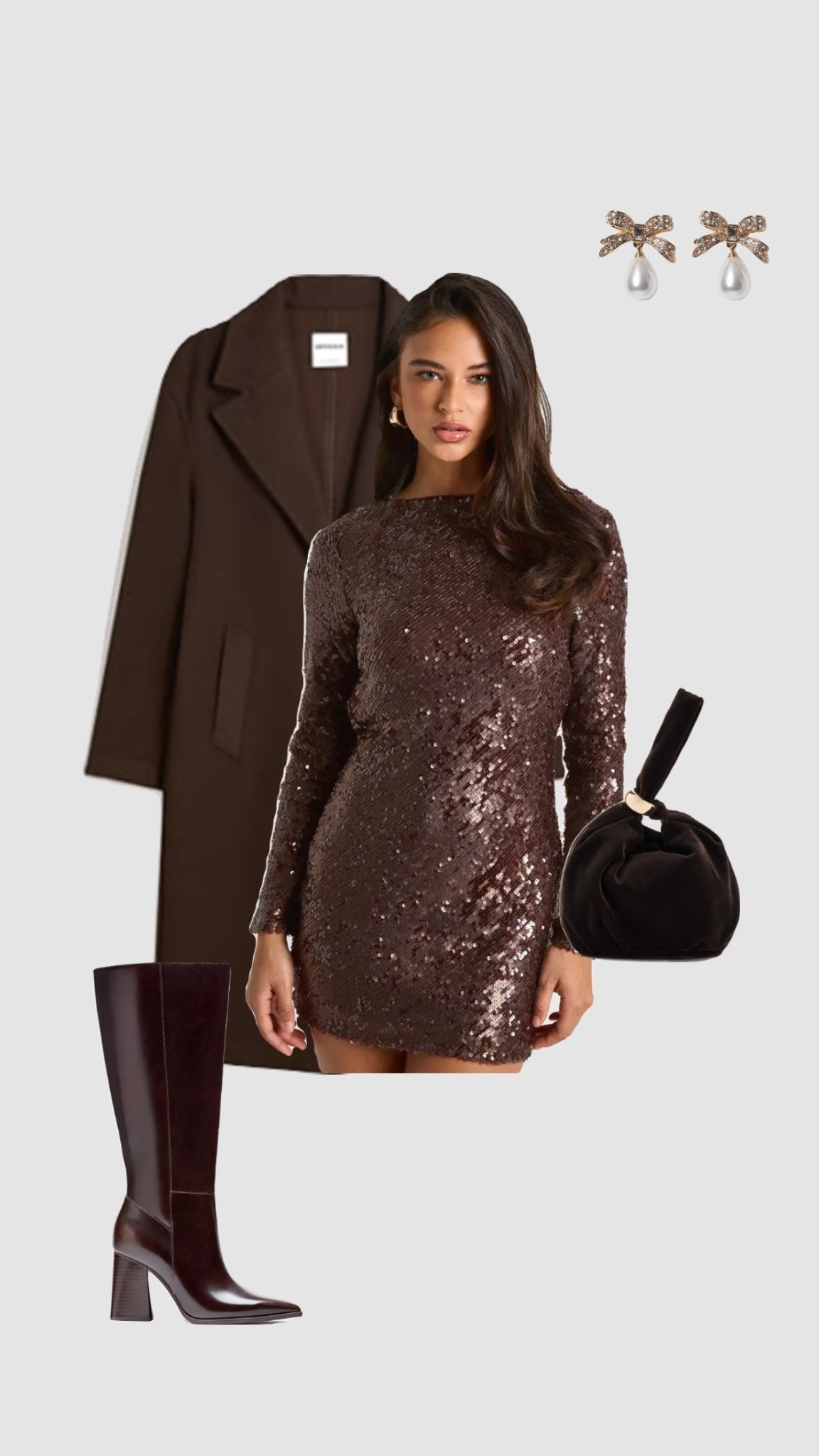 Use code JESSIEFIR for extra £££ off Boohoo (discount works on sale items) 

Christmas Sequin Party Dress Outfit 

• going out outfits night out date night uk fashion New Year’s Eve brown longline coat heels evening outfits club clubbing grab bag clutch •




#LTKCyberWeek #LTKfestive #LTKpartywear