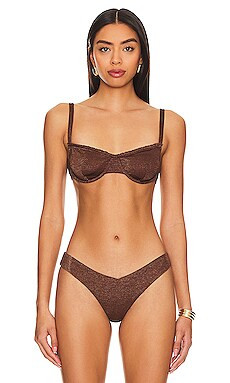 onia Marilyn Bikini Top in Shimmer Hickory from Revolve.com | Revolve Clothing (Global)
