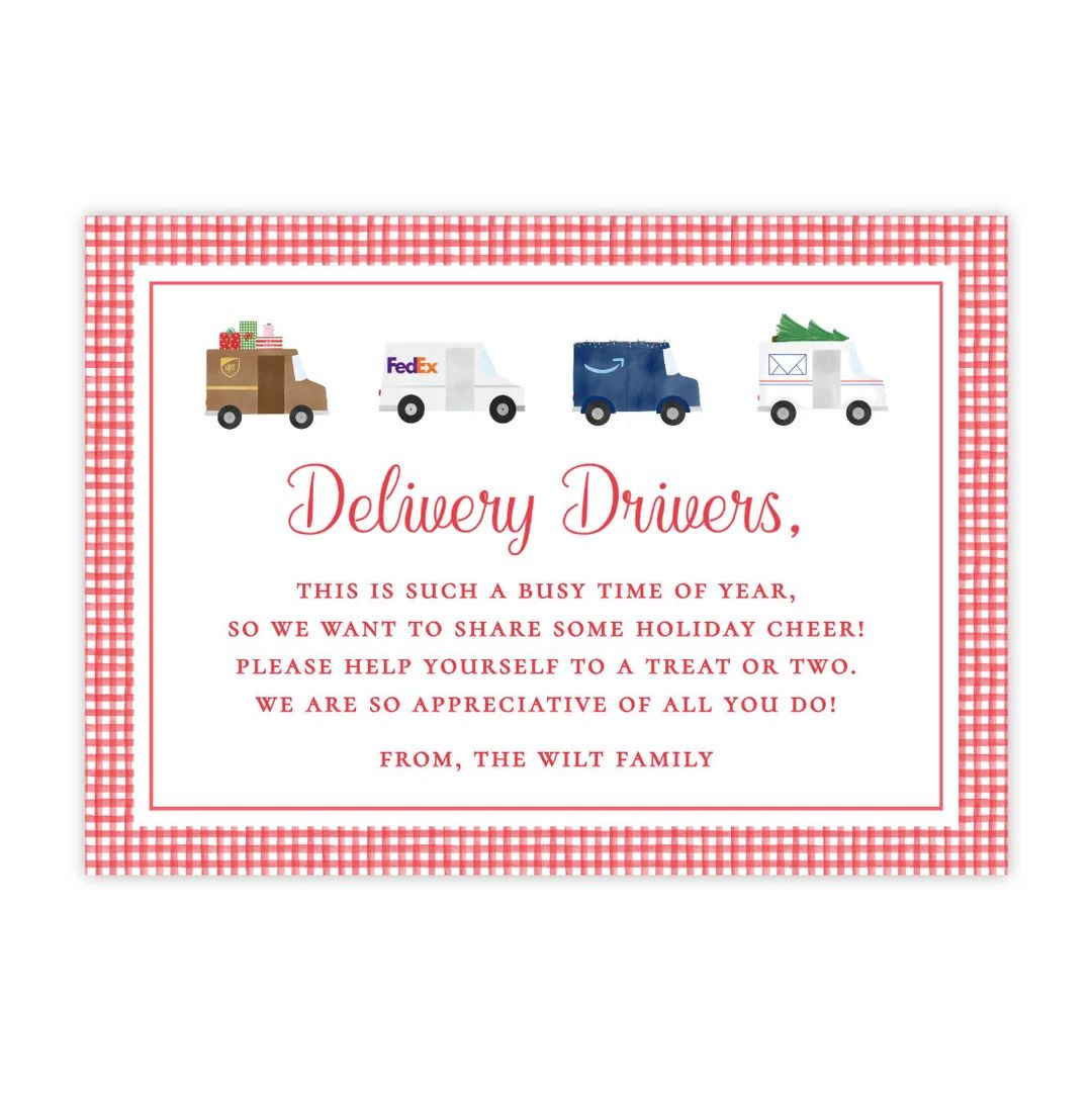 Printable Delivery Driver Sign Delivery Driver Treat Sign - Etsy | Etsy (US)