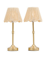2pk 16.5in Rechargeable Rattan Metal Table Lamp | TJ Maxx