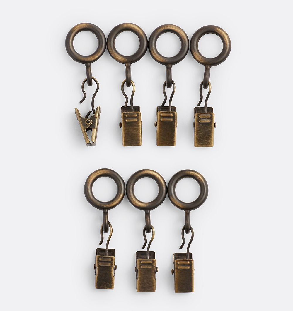 Cafe Drapery Rings Set, Burnished Antique | Rejuvenation