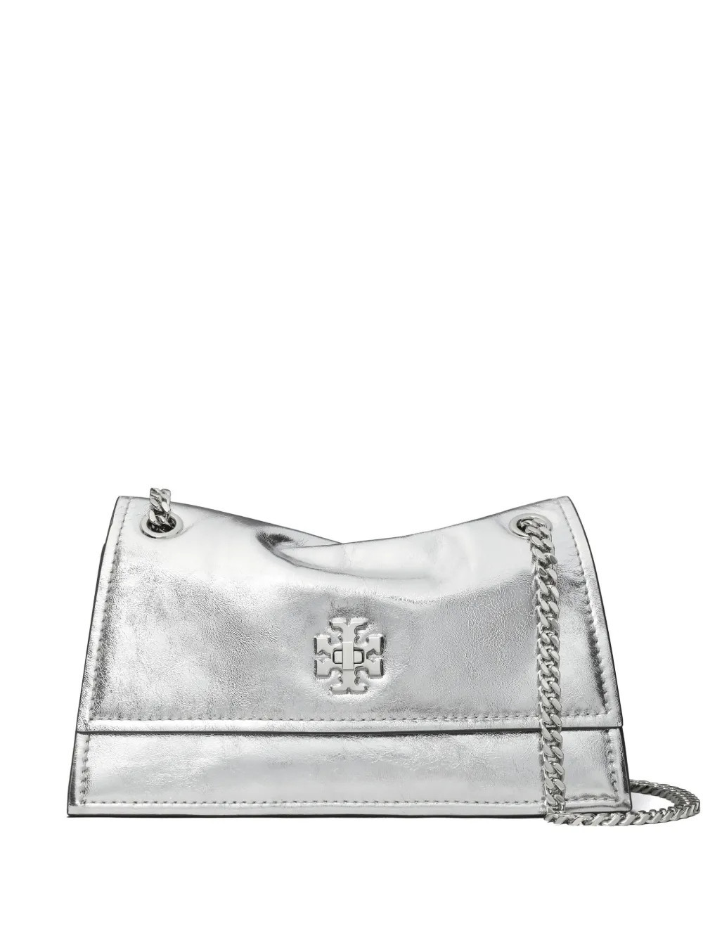 Tory Burch mini Kira turn-lock metallic shoulder bag - Silver | Farfetch Global