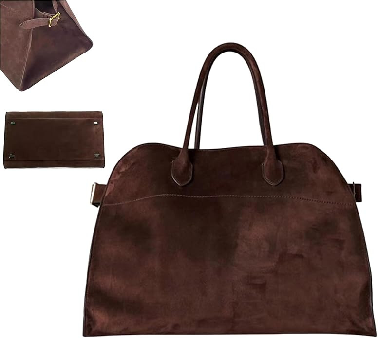 Soft Suede Bag Leather, The 2025 Leather Tote Bags for Women Retro Top-handle Bag Trendy Work Bag... | Amazon (US)