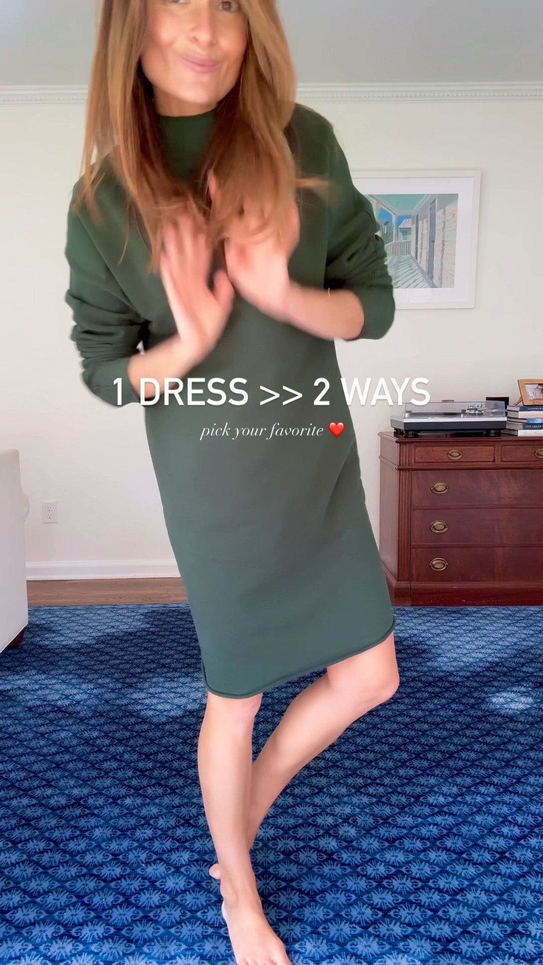 Which outfit is your favorite? Look 1 or 2? This beautiful green dress can easily be dressed up or down. It's perfect as we start to think about the holiday ahead! With a few changes in accessories, this dress would be great for Thanksgiving, Christmas, or anything in between! 


@FrankandEileen #FrankandEileenPartner #WearLoveRepeat #liketkit @shop.ltk 


#LTKOver40 #LTKHoliday #LTKParties