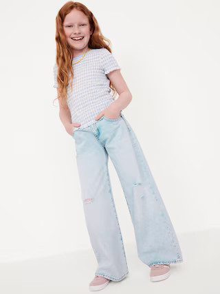 Mid-Rise Super Baggy Wide-Leg Jeans for Girls | Old Navy (US)