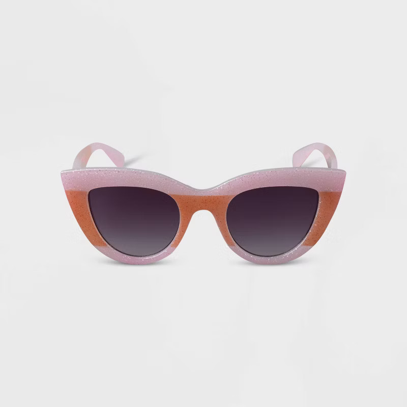 Women's Colorblock Cateye Sunglasses - A New Day™ Pink | Target