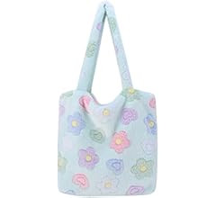 Plush Underarm Bag, Ladies Fluffy Shoulder Bag, Women Furry Flower Tote Bag Y2K Plush Handbag for... | Amazon (US)
