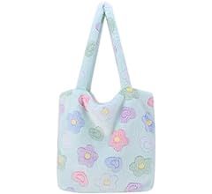 Plush Underarm Bag, Ladies Fluffy Shoulder Bag, Women Furry Flower Tote Bag Y2K Plush Handbag for... | Amazon (US)