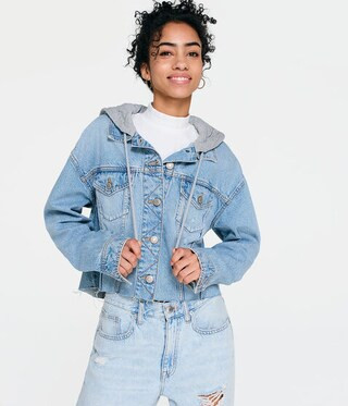 Hooded Oversized Denim Jacket | Aeropostale