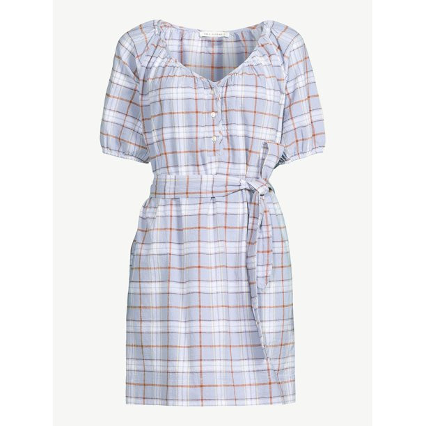 Free Assembly Women's Puff Sleeve Shirtdress - Walmart.com | Walmart (US)