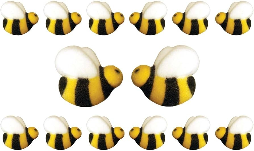 Bees Cake Decorations- Bumble Bee Shaped Edible Hard Sugar Decorations, 12 pcs by R.U.S. Candy Co... | Amazon (US)