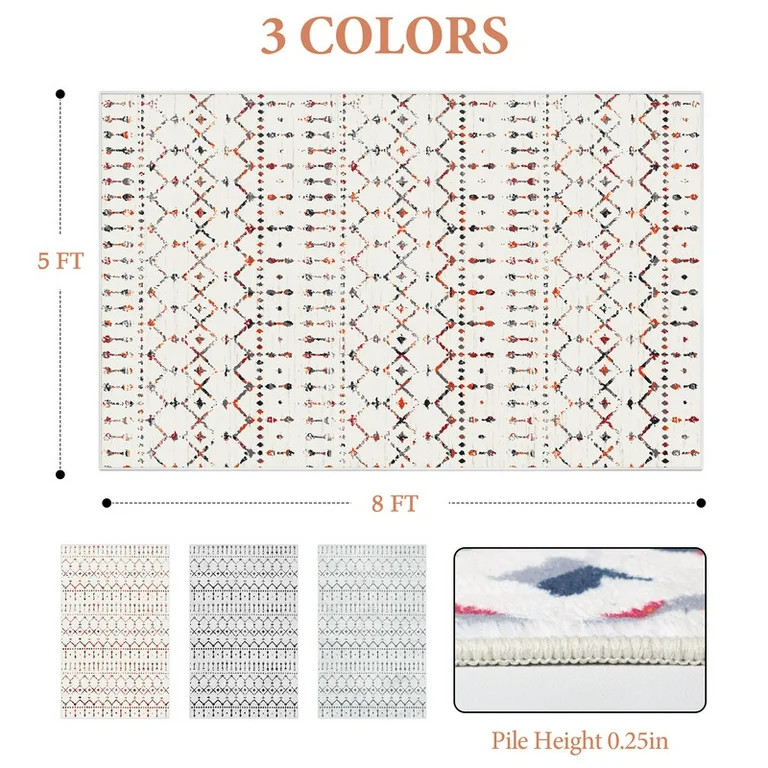 YOUPINS Alfombras de Área de 5'x8', Grandes y Suaves Alfombras Bohemias Marroquíes para Sala de... | Walmart (US)