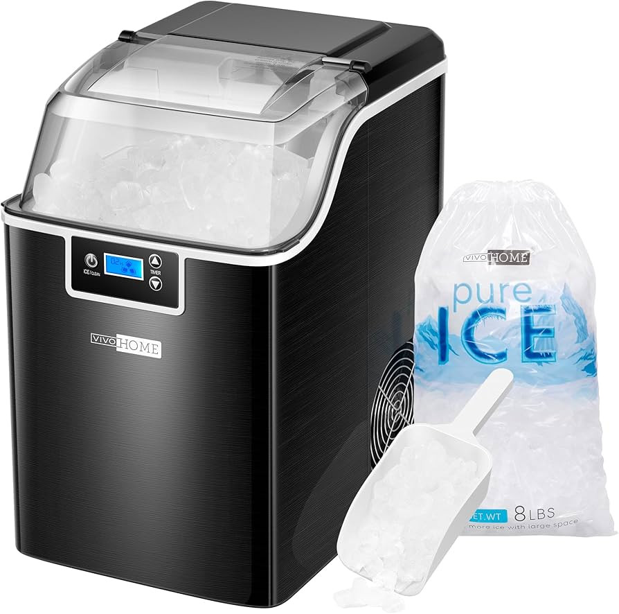 VIVOHOME Electric Portable Compact Countertop Automatic Chewable Nugget Ice Cube Maker Machine wi... | Amazon (US)