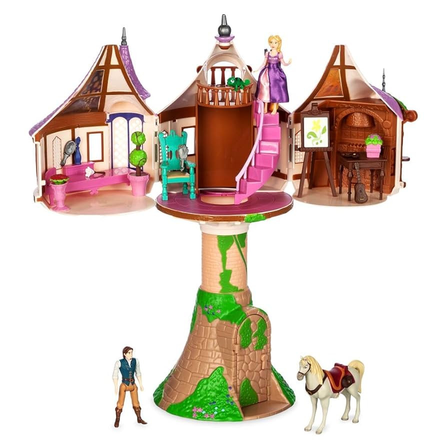 Disney Store Action Toys Rapunzel Tower Playset - 19-Piece Tangled Play Set with Rapunzel, Flynn ... | Amazon (US)