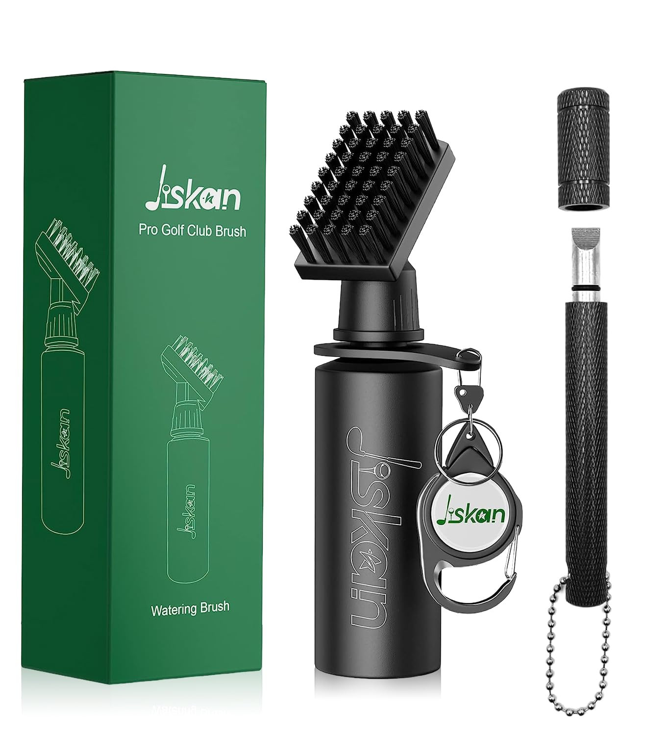 Jiskan Pro Golf Club Cleaner Brush Golf Groove Sharpener Tool with Retainer Clip and Squeeze Wate... | Amazon (US)