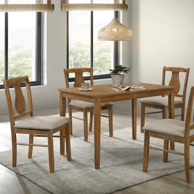 5-Piece Dining Set With Upholstered Seat | Wayfair North America