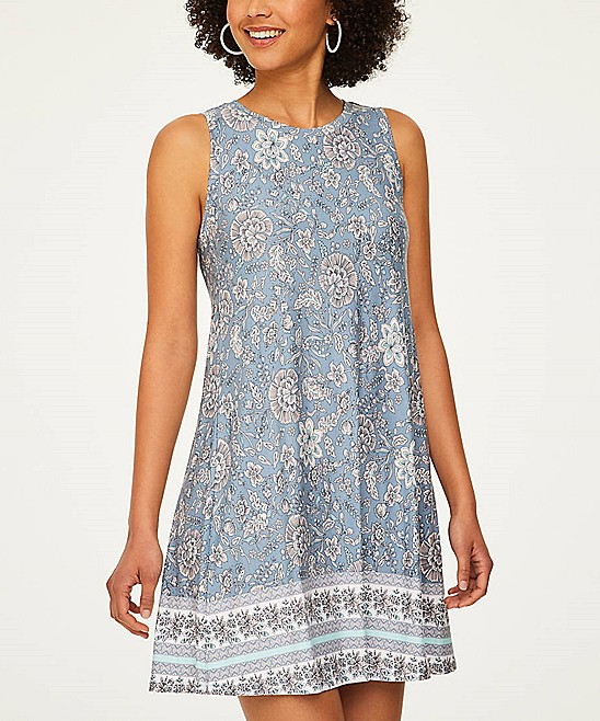 LOFT Outlet Women's Casual Dresses Hazy - Hazy Skies Floral Sleeveless A-Line Dress - Petite | Zulily