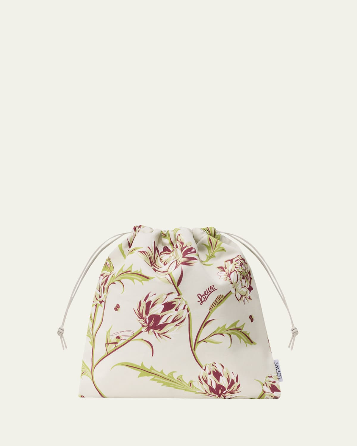 x Paula's Ibiza Artichoke-Print Canvas Pouch Bag | Bergdorf Goodman
