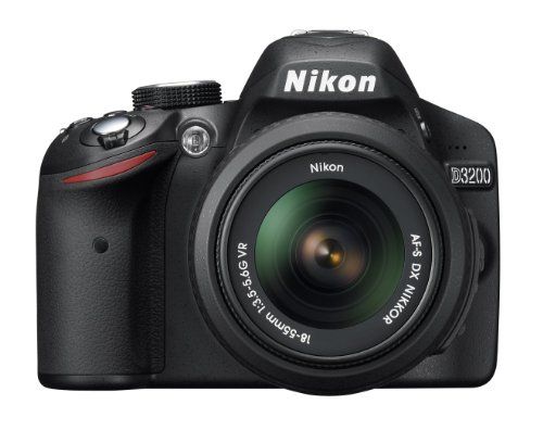 Nikon D3200 24.2 MP CMOS Digital SLR with 18-55mm f/3.5-5.6 Auto Focus-S DX VR NIKKOR Zoom Lens (Bla | Amazon (US)