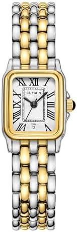 Gold Watches for Women with Rectangular Case,Roman Dial,Vintage Bracelet,Water Resistant | Amazon (US)