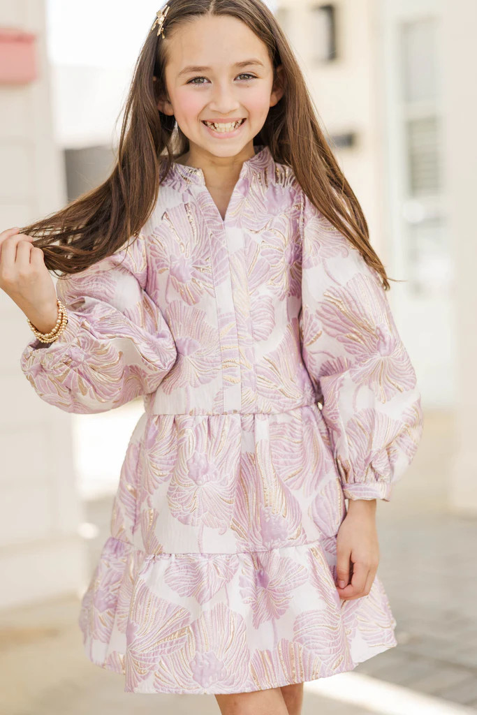 Girls: Always On My Mind Mauve Floral Babydoll Dress | The Mint Julep Boutique