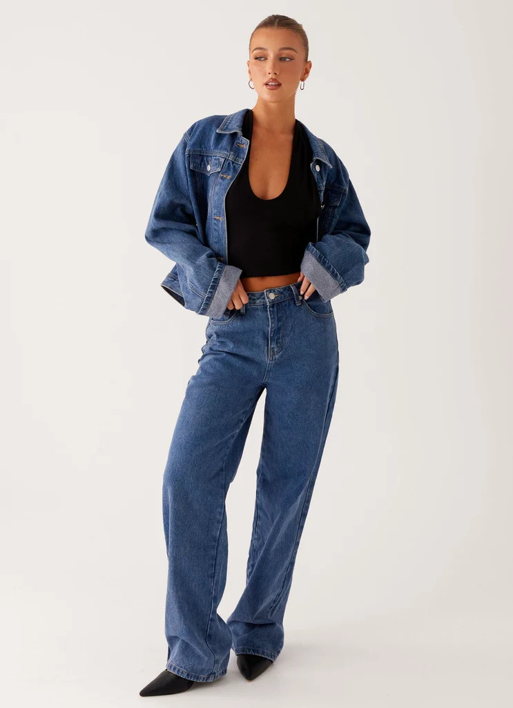 Back Again Straight Leg Denim Jeans - True Blue | Peppermayo (Global)