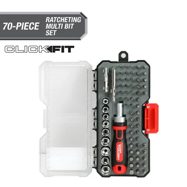 Hyper Tough 70-Piece Socket and Bit Set in Click Fit™ Case, 42035CF | Walmart (US)