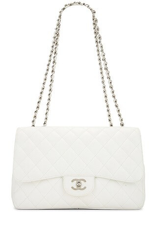 chanel Chanel Caviar Jumbo Flap Bag in White - White. Size all. | FWRD 