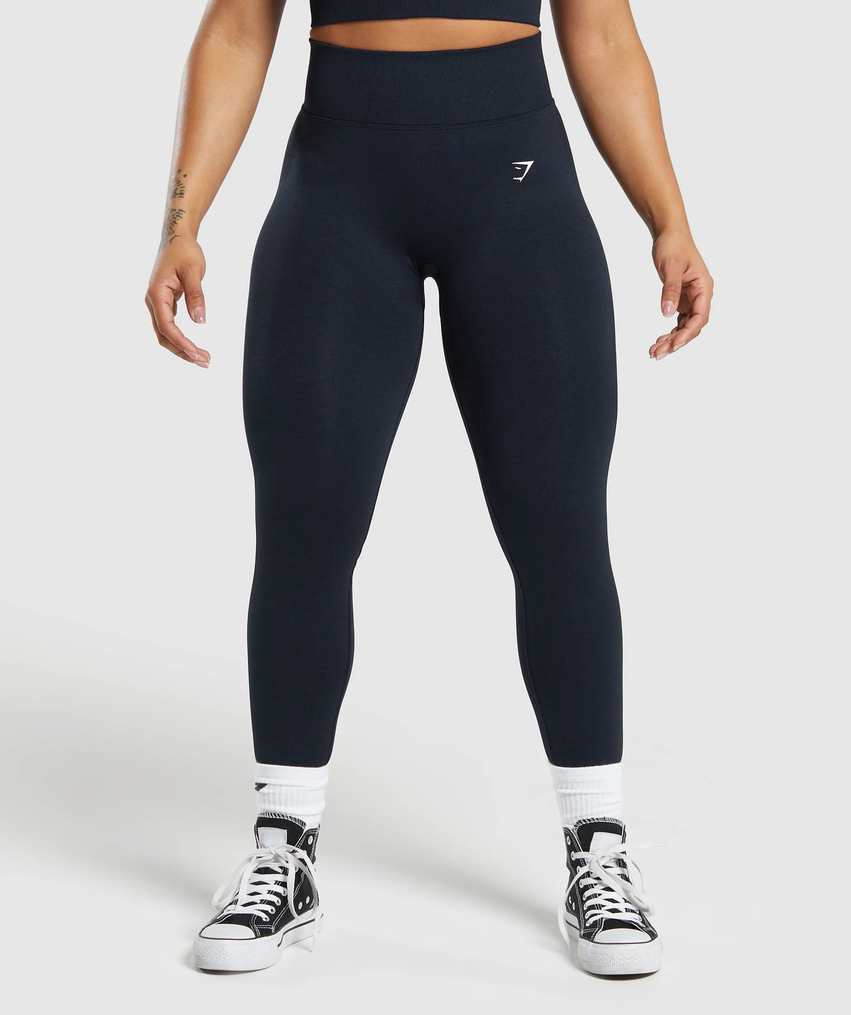 Gymshark Lift Contour Seamless Leggings - Midnight Blue/Black Marl | Gymshark US