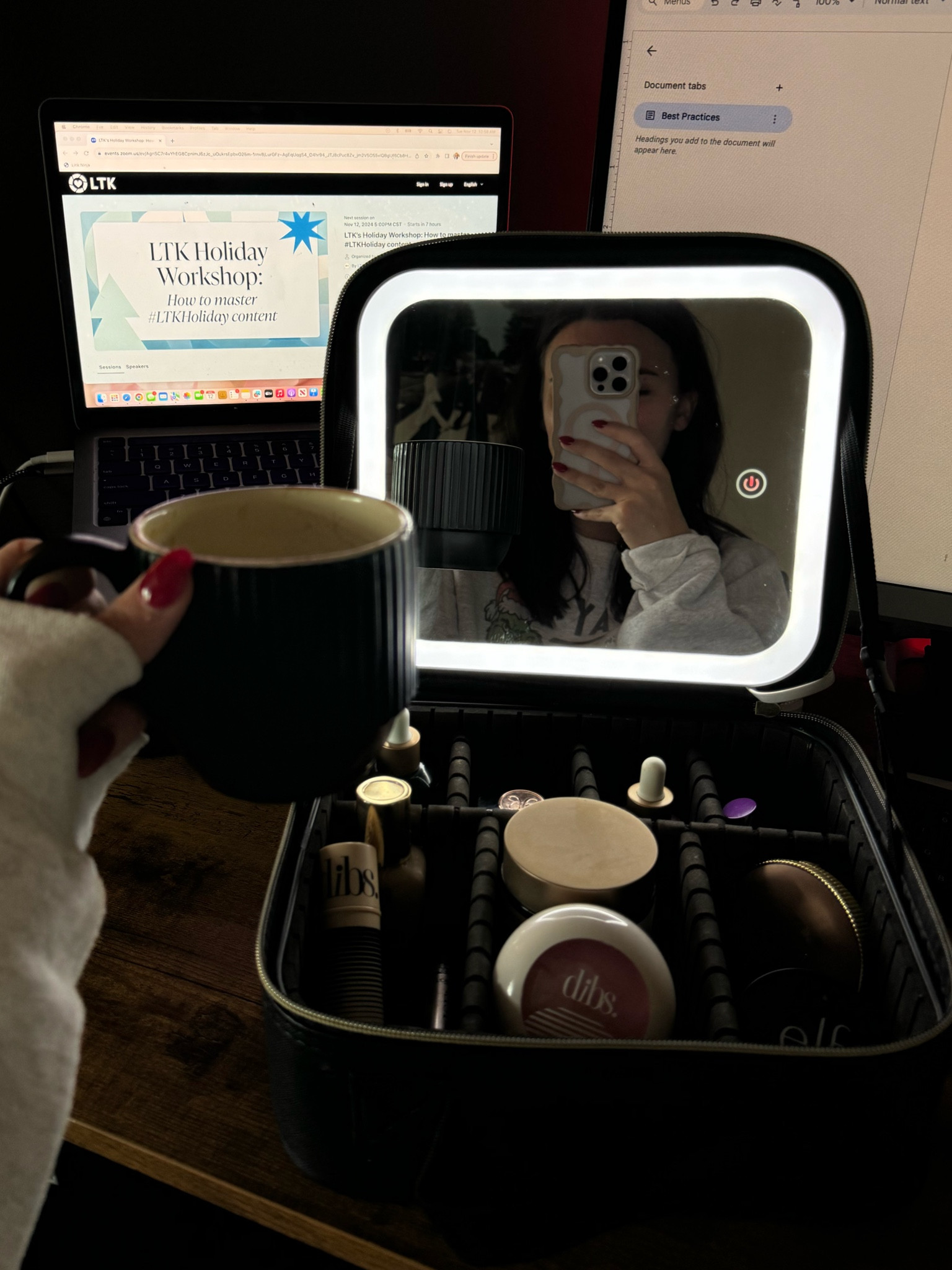 Travel makeup bag with light up mirror! 

#LTKGiftGuide #LTKFindsUnder50 #LTKTravel