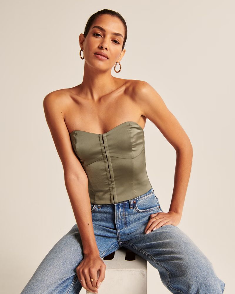 Women's Strapless Hook-and-Eye Corset Top | Women's | Abercrombie.com | Abercrombie & Fitch (US)