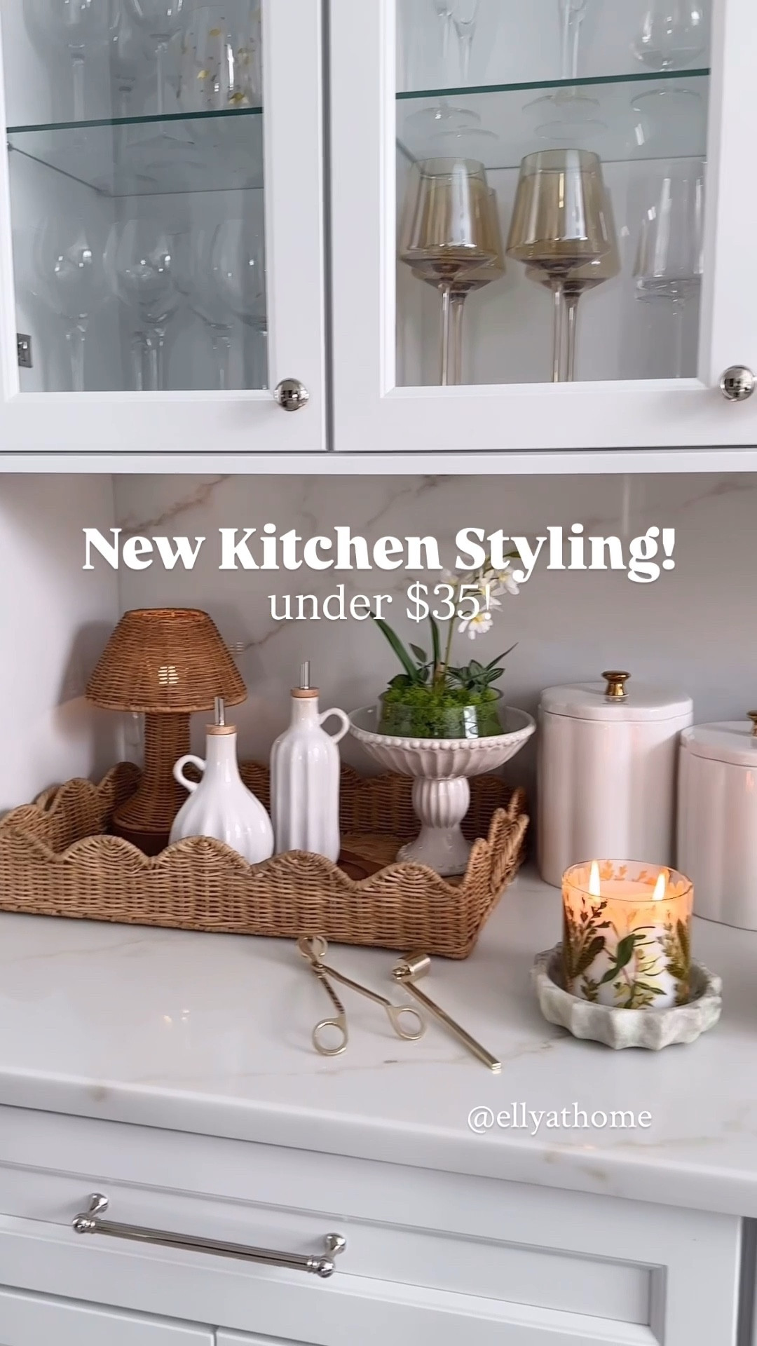 New kitchen accessories and styling! Shop woven touch light, tray, wood tray on sale, potted plants, bowl, candle ships free, oil and vinegar set, artwork, canisters, plates, glasses. Target, Pottery Barn, Amazon, Michael’s stores. Free shipping. 

#LTKSaleAlert #LTKFindsUnder50 #LTKHome