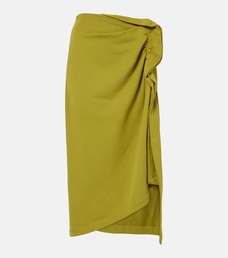 Dries Van Noten Falda midi de algodón fruncida | Mytheresa (INTL)