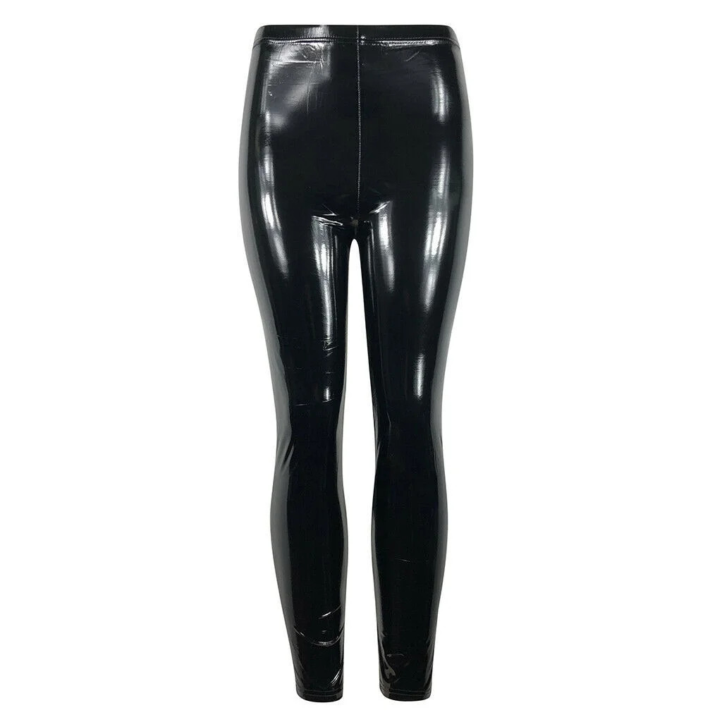 High Waist Women Sexy Leather Pants Leggings Autumn Winter PU Skinny Stretch Pencil Latex Faux Fu... | Walmart (US)