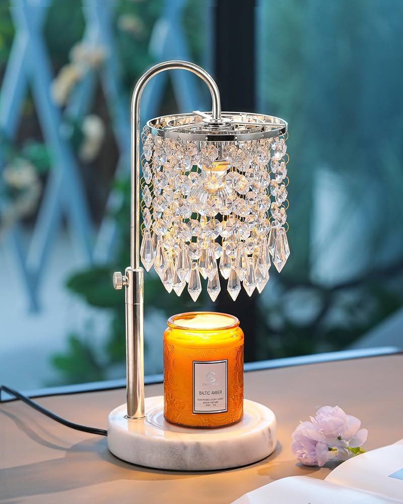 Candle Warmer Lamp with Timer Dimmer and 3 Bulbs, Candle Lamp Warmer with Marble Base for Adjusta... | Amazon (US)