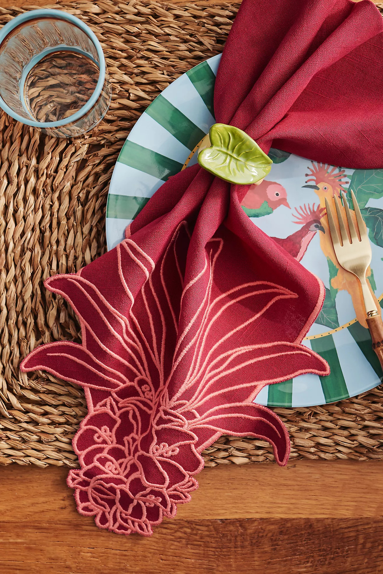 Farm Rio x Anthropologie Embroidered Napkin, Set of 2 | Anthropologie (US)