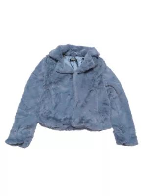 Allegra K Women's Autumn Winter Cropped Jacket Notch Lapel Faux Fur Fluffy Coat | Belk