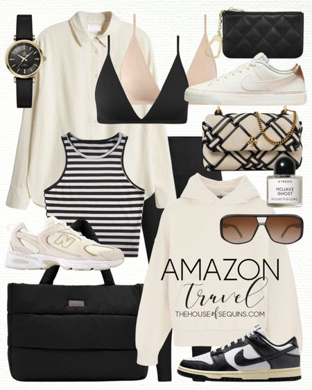 Shop these Amazon casual spring outfit and vacation airport travel outfit finds! Puffer tote, Plunge bralette, oversized button shirt, hoodie, Tory Burch woven canvas bag, leggings, cropped tank, Nike Dunk Low pandas, New Balance 530 sneakers and Nike Cotter Legacy Next Nature and more! 

Follow my shop @thehouseofsequins on the @shop.LTK app to shop this post and get my exclusive app-only content!

#liketkit #LTKMostLoved
@shop.ltk
https://liketk.it/4w8fs

#LTKstyletip #LTKtravel