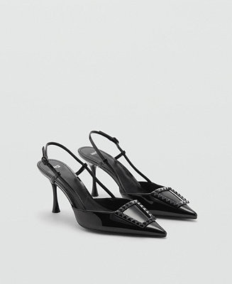 Mango Women's Patent Leather Slingback-Heeled Shoes - Macy's | Macy's