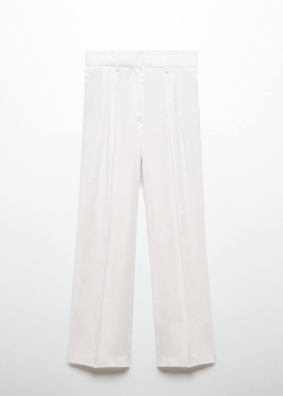 100% linen wideleg pants -  Women | Mango USA | MANGO (US)