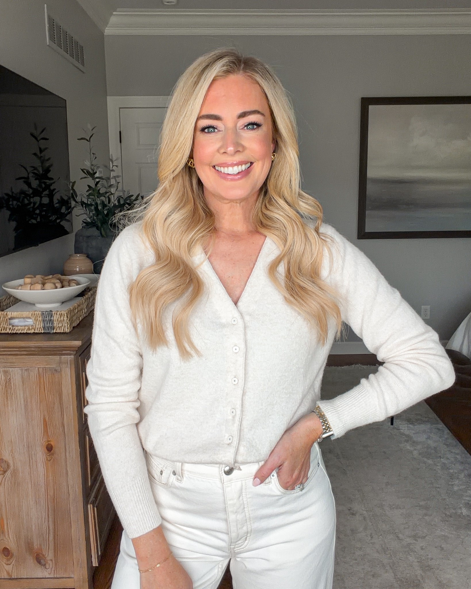 The perfect lightweight neutral cardigan - fits true to size 

Easter outfit, spring sweater, sweater, cardigan, jeans, cream jeans, off white jeans 

#LTKootd #LTKSeasonal #LTKgrwm