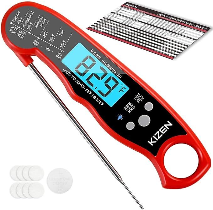 KIZEN Instant Read Meat Thermometer Digital - Food Thermometer for Cooking, Grill, Oven, BBQ - Pr... | Amazon (US)