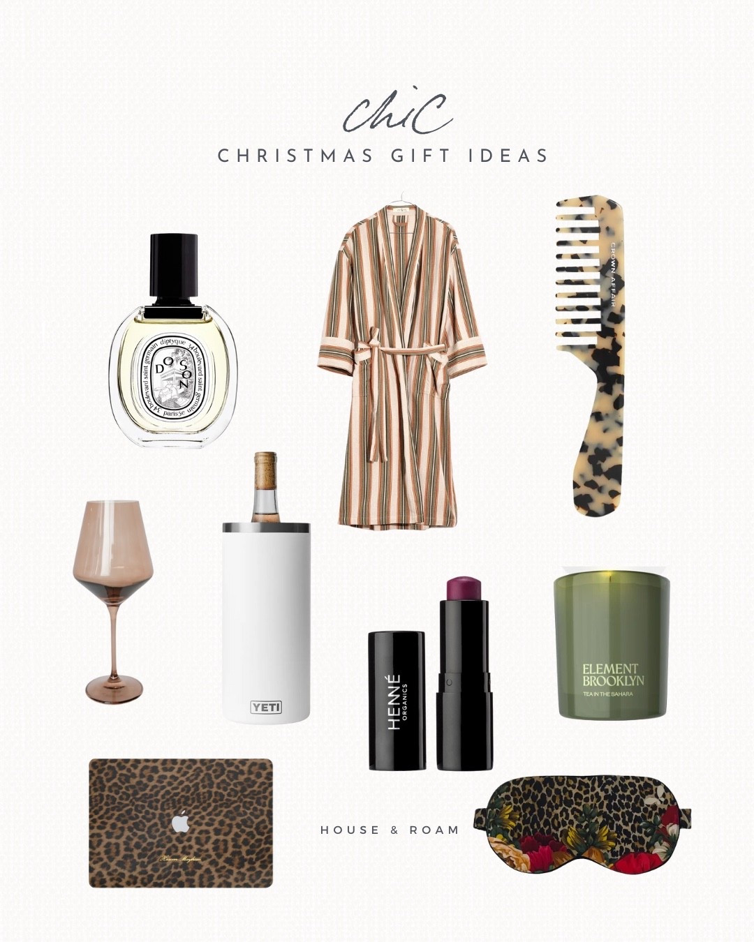 A little mix of cozy + luxury: the tortoise comb she’ll use every day, the softest robe, a Diptique moment, a leopard eye mask and matching MacBook cover, a classic candle, her new signature lipstick, and the cutest wine Yeti holder.

#LTKGiftGuide #LTKFindsUnder100 #LTKHoliday