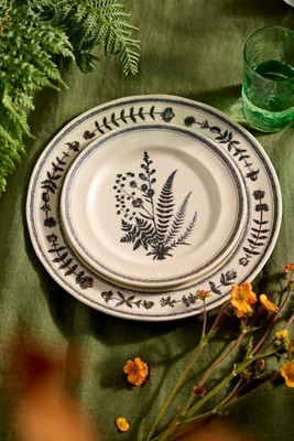 Black Fern Stoneware Side Plate | Anthropologie (US)