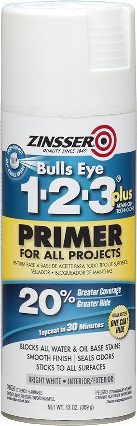 Amazon.com: Zinsser 272479 Bulls Eye 1-2-3 Plus Spray Primer, 13 oz, White : Everything Else | Amazon (US)
