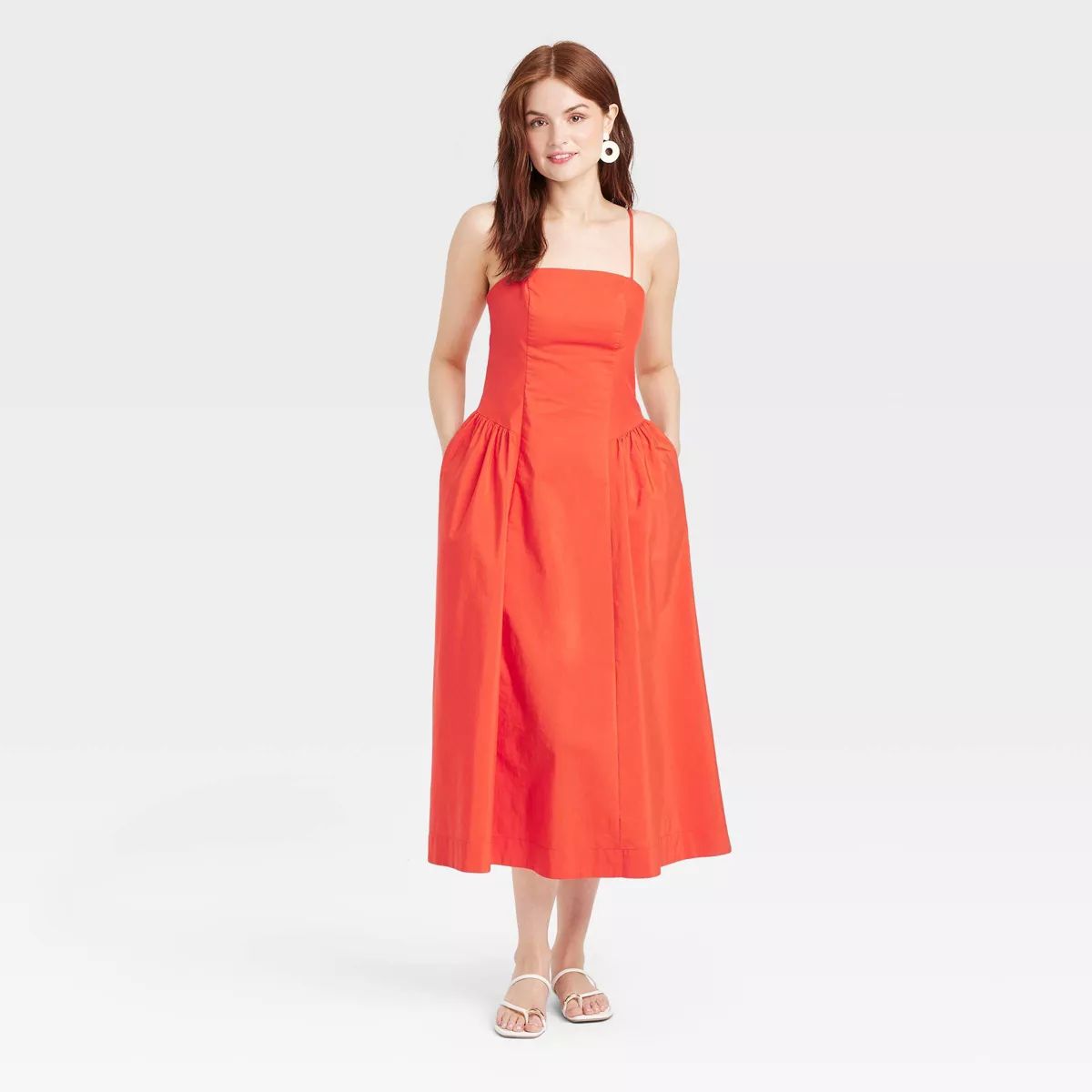 Women's Dropped Waist Midi A-Line Dress - A New Day™ | Target