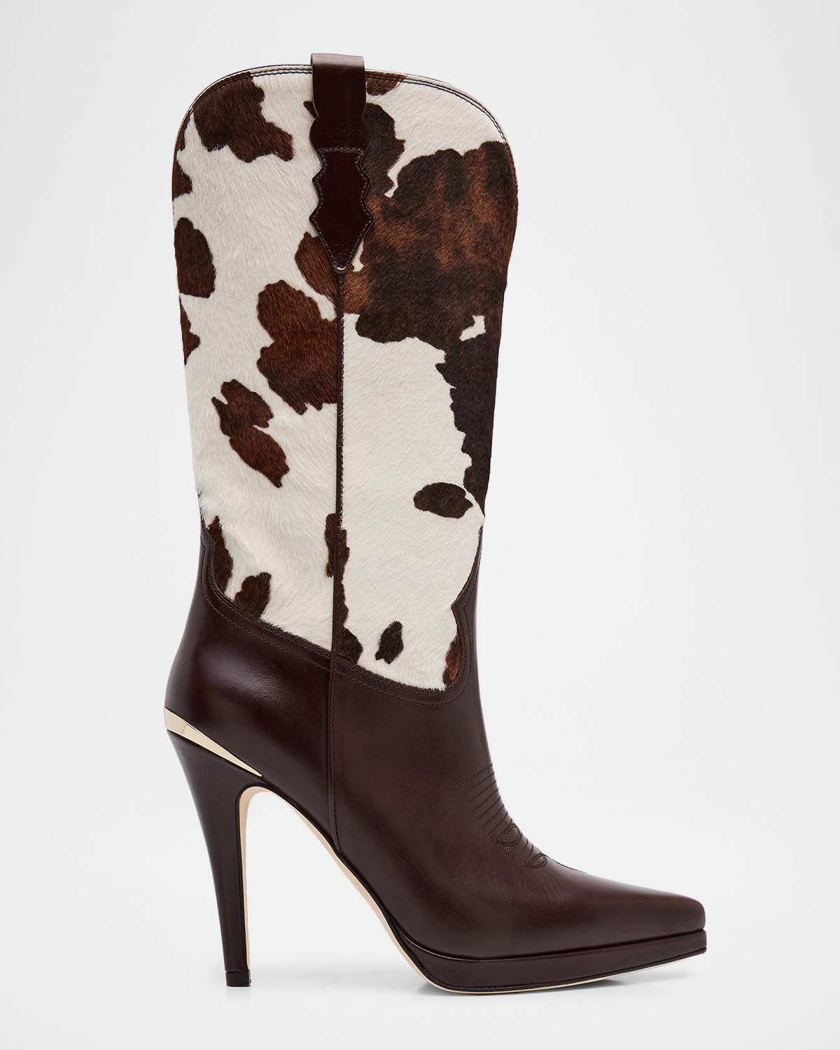 Izzie Spotted Pony Hair and Leather Stiletto Cowgirl Boots | Neiman Marcus